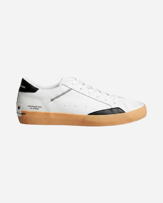 WHITE/ BLACK LEATHER SNEAKERS