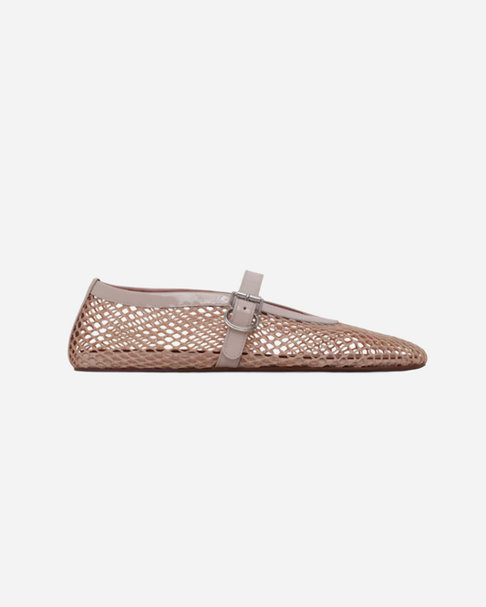 ZAPATO FISHNET PATENT CALFSKIN BALLET FLATS