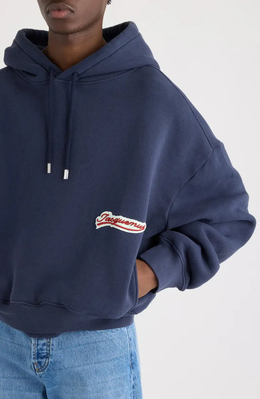 LOGO PATCH DRAWSTRING HOODIE