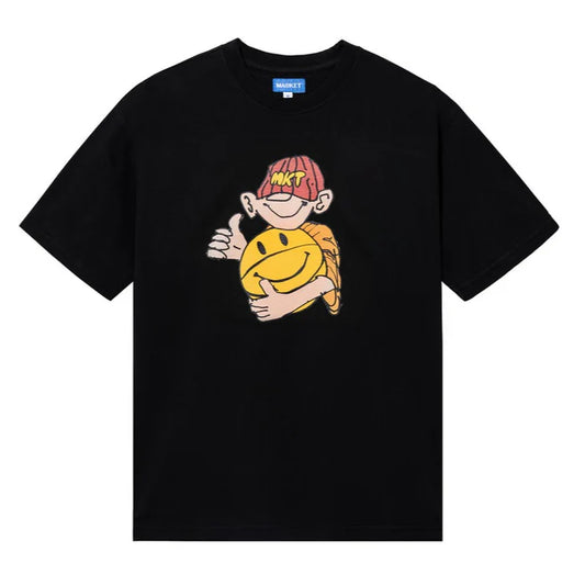 SMILEY FRIENDLY T-SHIRT IN BLACK