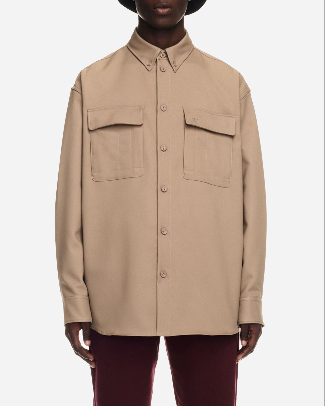 CAMISA OFF WHITE OW EMB DRILL MILIT OVERSHIRT