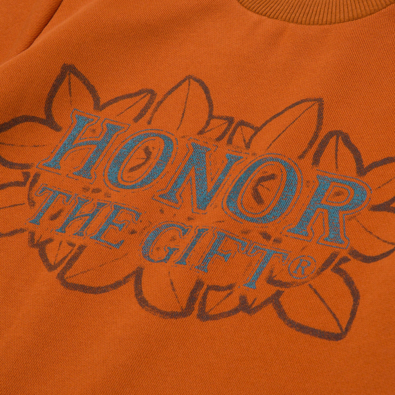 KIDS FLORAL SS CREWNECK RUST