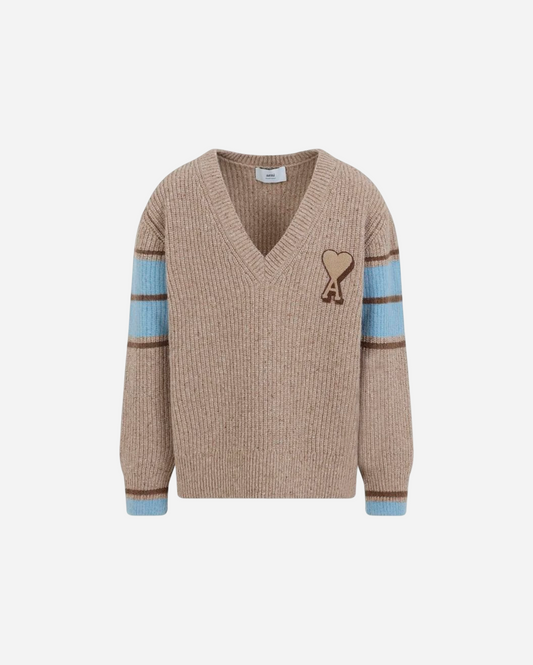 LOGO PATCH V-NECK JUMPER