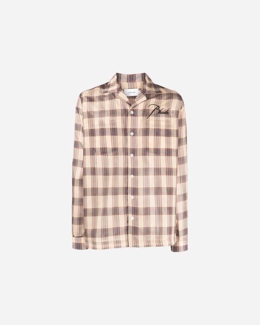 RHUDE SHEER PLAID BUTTON DOWN 1389