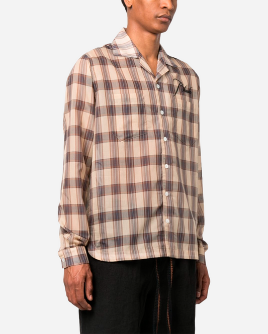 RHUDE SHEER PLAID BUTTON DOWN 1389