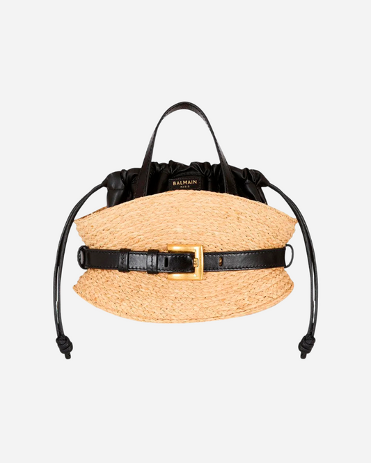 SHUFFLE MINI RAFFIA & CALFSKIN
