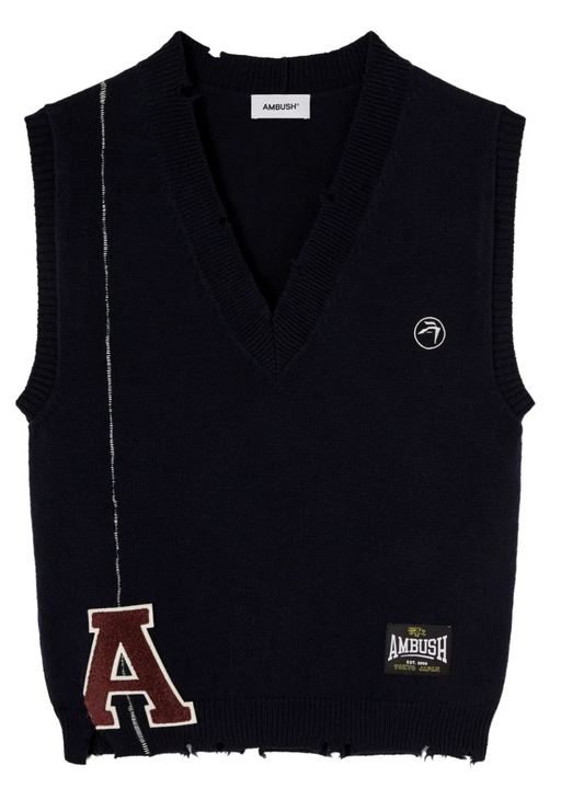 RAW-CUT KNITTED VEST