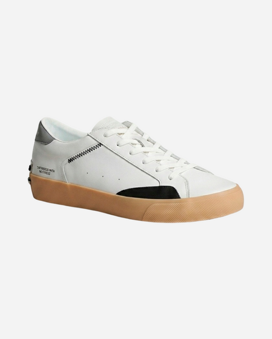 WHITE/ BLACK LEATHER SNEAKERS