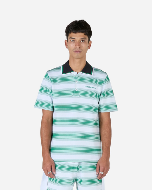 CAMISA CHEMISSE CASABLANCA STRIPE INTERLOCK POLO