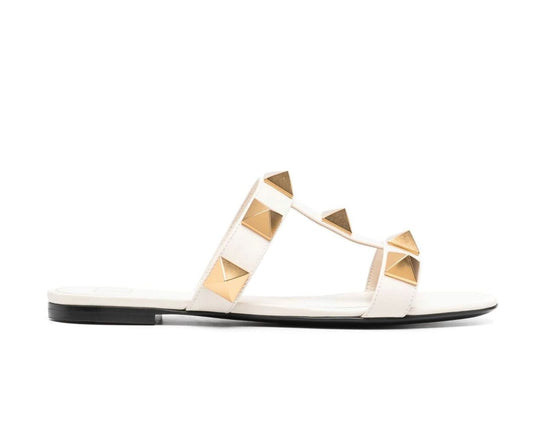 Roman Stud Flat Slide Sandals Valentino