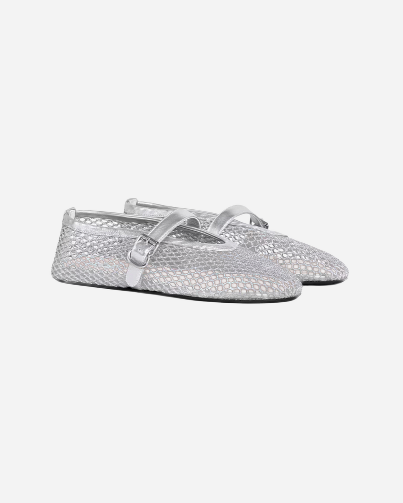 ZAPATO LAMINATED FISHNET LAMBSK BALLET FLAT