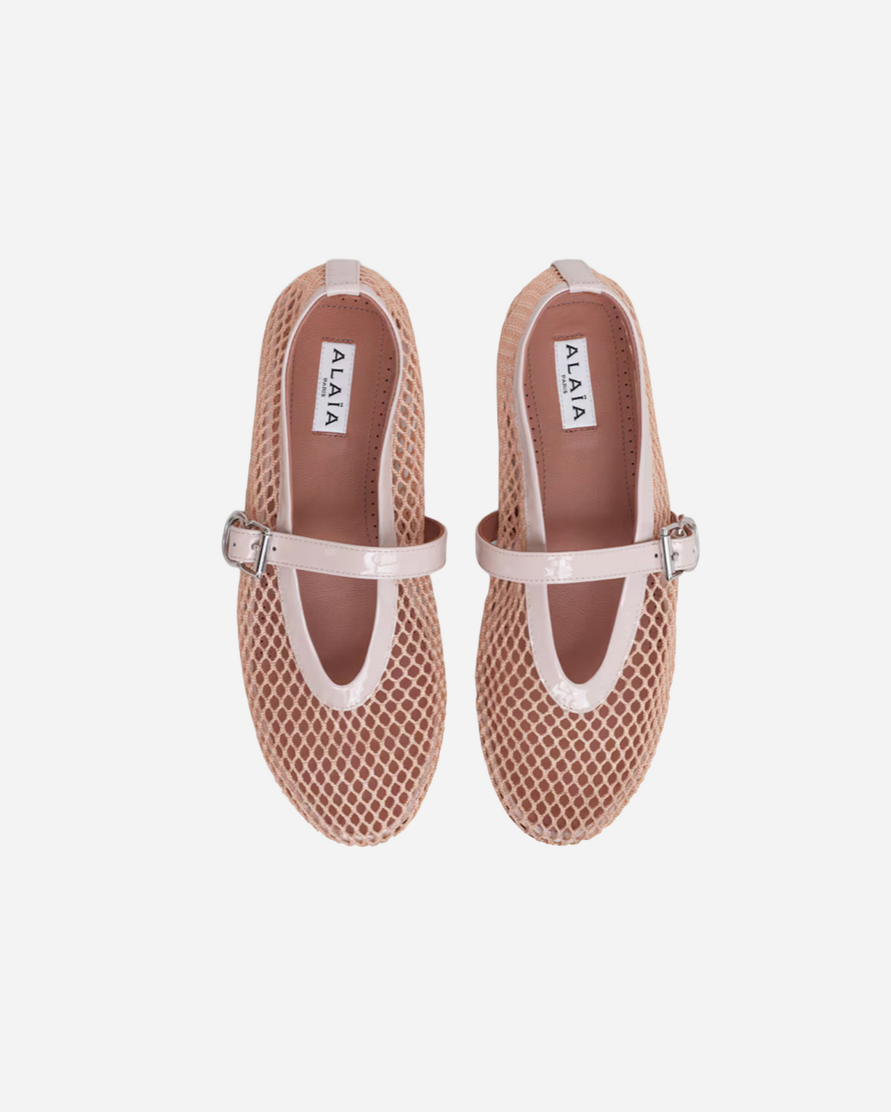 ZAPATO FISHNET PATENT CALFSKIN BALLET FLATS