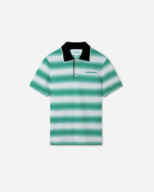 CAMISA CHEMISSE CASABLANCA STRIPE INTERLOCK POLO