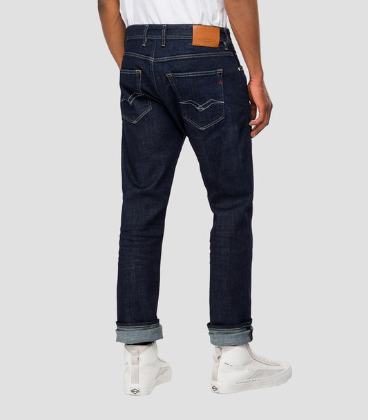 STRAIGHT FIT AGED GROVER972 JEANS DARK BLUE